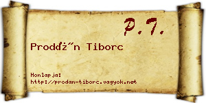 Prodán Tiborc névjegykártya
